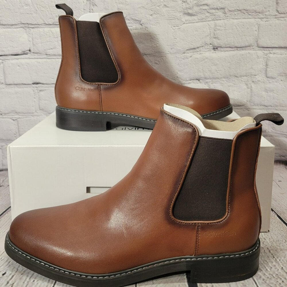 Calvin Klein Men's Fenwick Pull on Chelsea Boots - Brown